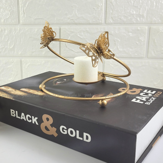 جاشمعی صدفی طلایی پروانه دار