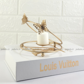 جاشمعی صدفی طلایی پروانه دار