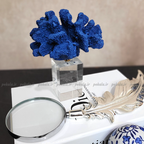 مرجان توپی پایه کریستال آبی