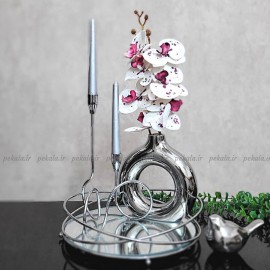 گلدان دونات نقره ای