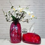 گلدان و جاستمالی دفرمه قرمز