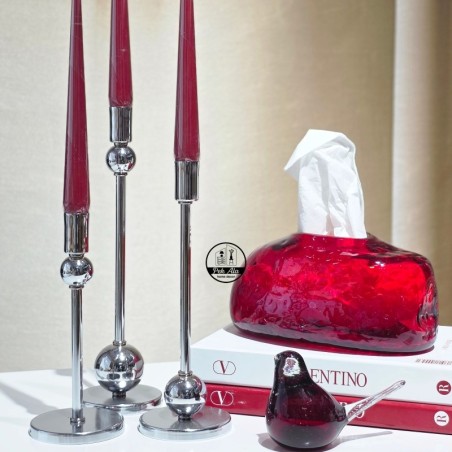 گلدان گرد و جادستمالی دفرمه قرمز