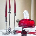 گلدان گرد و جادستمالی دفرمه قرمز